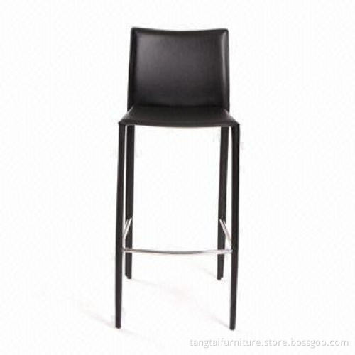 High Bar Stool, Made of Recycle Leather and Chrome Frame with Pedal